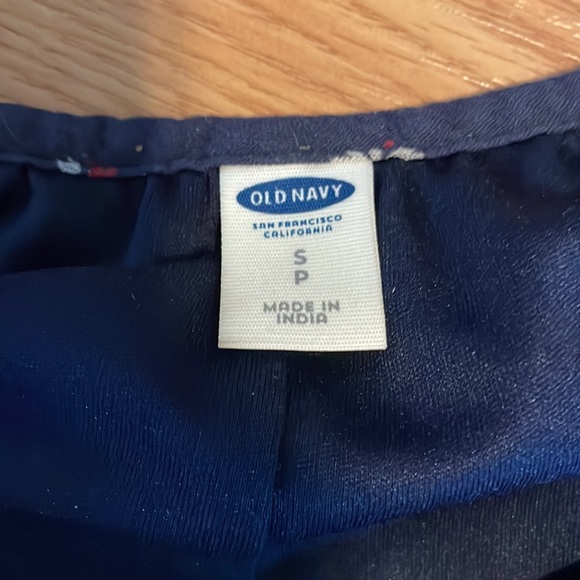 Old Navy Navy Blue Patterned Long Top with Tassels - Picture 4 of 7